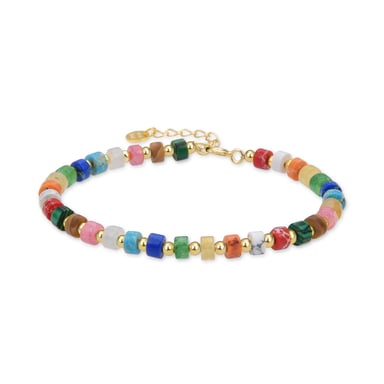 Pulsera Luxenter de Plata de Ley 925 con Cristal Multicolor acabada en oro amarillo de 18K - Ihun