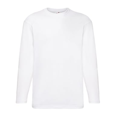 Fruit of the Loom Mens Valueweight Long-Sleeved T-Shirt (White)