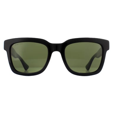 Gucci Square Mens negro y verde con raya roja gafas de sol verdes