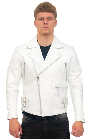 Chaqueta de motociclista de piel de vaca para hombre - Nassau