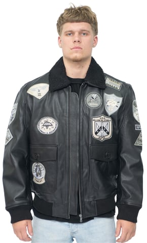 Chaqueta bomber de cuero Top Gun A2 para hombre - San Diego