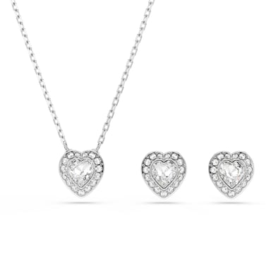 Swarovski 'Ss25 Capsule' Women's Base Metal Set: Necklace + Earrings - Silver 5720849