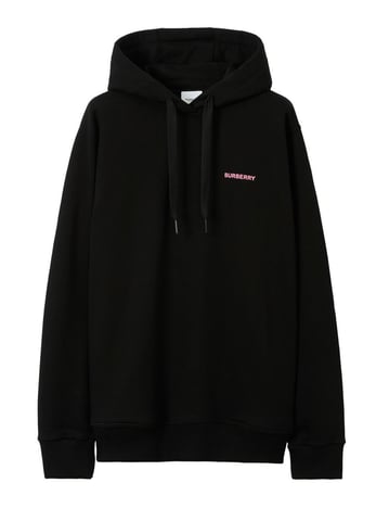 Sudadera con capucha Burberry Pink Oak Leaf Crest Logo en negro
