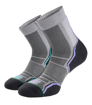 1000 Mile - Pack de 2 calcetines de lana merino de una capa para mujer - Grises