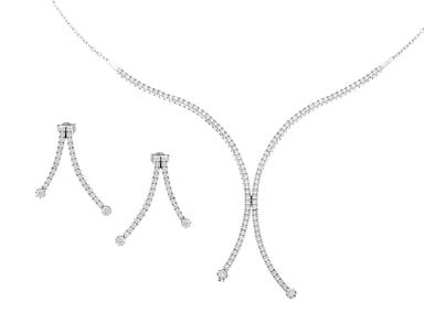 Orphelia Women's 925 Sterling Silver Set: Necklace + Earrings - Silver SET-066