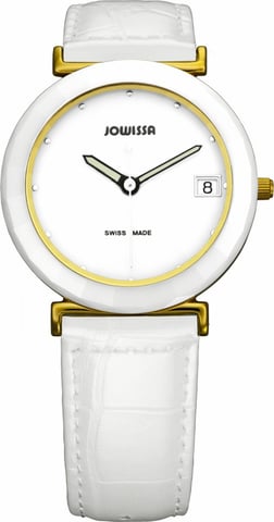 Jowissa: reloj blanco clásico de cerámica para mujer