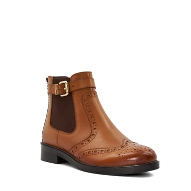 Dune Ladies Question - Brogue Detail Leather Chelsea Boots