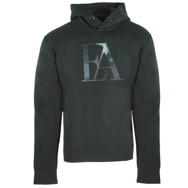 Emporio Armani sudadera con capucha negra con logo de águila grande