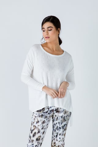 Top de punto con detalle de jacquard