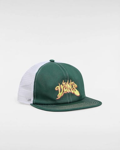 VANS Higher Place Unstructured Trucker Hat in Bistro Green