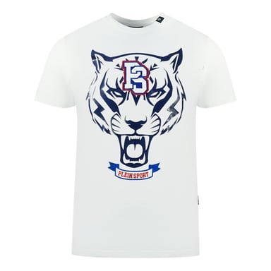 Camiseta Blanca con Logo de Tigre PS de Plein Sport