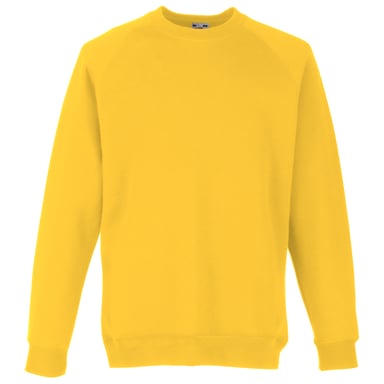 Fruit Of The Loom Childrens Unisex Raglan Sleeve Sweatshirt (Sunflower)