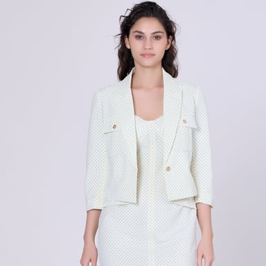 Safari pockets crop jacket with dots print