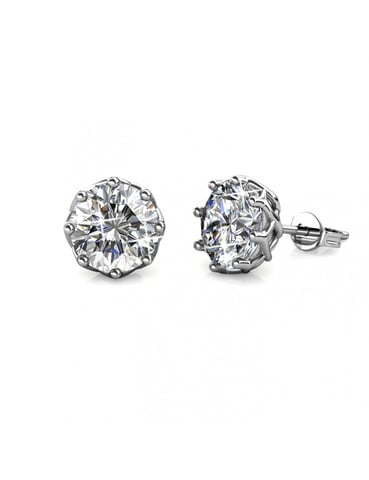 Pendientes Lirio - Plata y Cristal