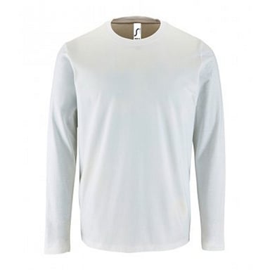 SOLS Mens Imperial Long Sleeve T-Shirt (White)