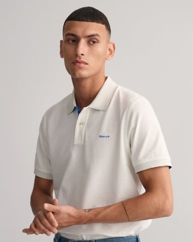 Gant Regular Fit Contrast Pique Rugger Polo Blanco