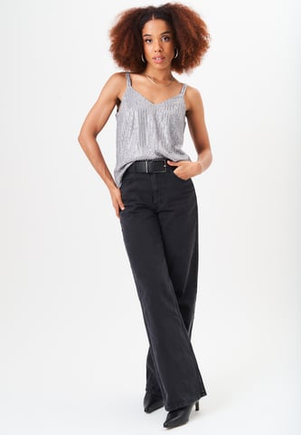 Top camisola con cuello en V y lentejuelas
