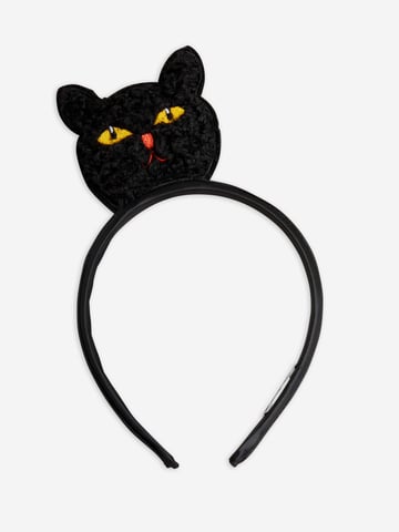 Mini Rodini Girls Fluffy Cat Headband in Black