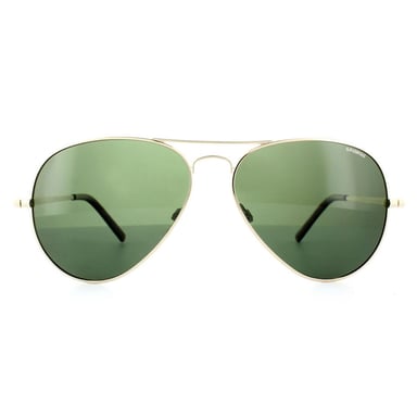 Gafas de sol polarizadas Polaroid Aviator unisex verde oro claro