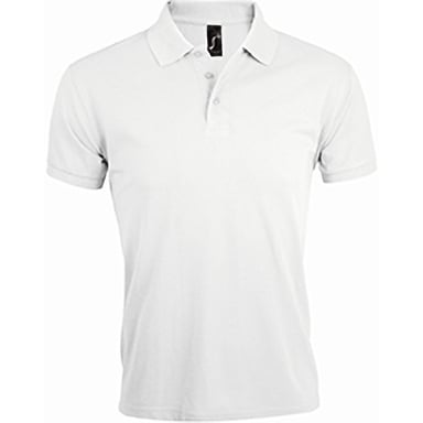SOLs Mens Prime Pique Plain Short Sleeve Polo Shirt (White)