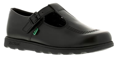 Kickers Womens Shoes Work School Fragma T Buckle Leather black