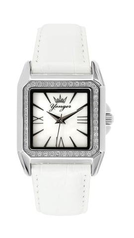 Yonger y Bresson: reloj blanco con diamantes