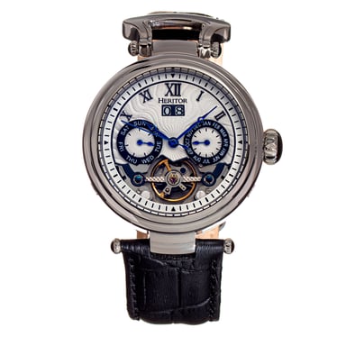 Reloj automático Heritor Ganzi semiesqueleto con correa de cuero