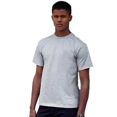 Fruto del telar | Hombre Crew Neck Camiseta de manga corta-gris claro (paquete de 5)
