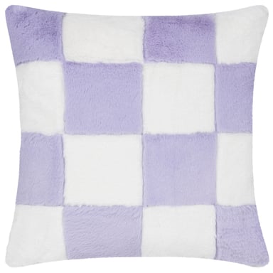 Heya Home Cozee Check Faux Fur Polyester Filled Cushion