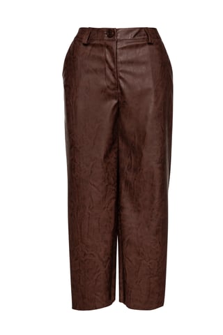 Culottes de cuero sintético en color marrón chocolate.