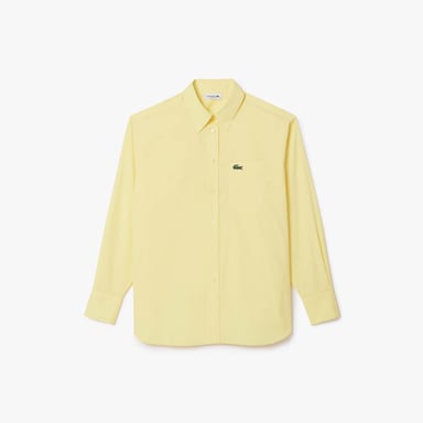 Women's Lacoste Oversized Poplin Shirt in Yellow