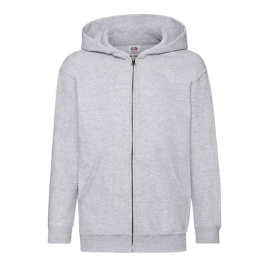 Fruit Of The Loom Childrens/Kids Unisex Hooded Sweatshirt Jacket (Heather Grey)