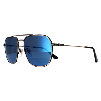 Police Aviator Mens Shiny Pink Gold Smoke Mirror Blue SPLF64 Octane 1