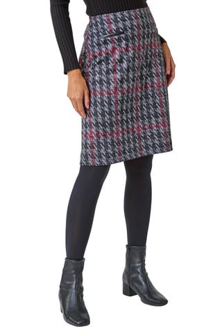 Houndstooth Stretch Pencil Skirt