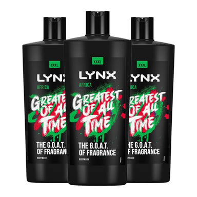 Lynx G.O.A.T Shower Gel up to 12H Refreshing Fragrance XXXL Africa 700ml, 3 Pack