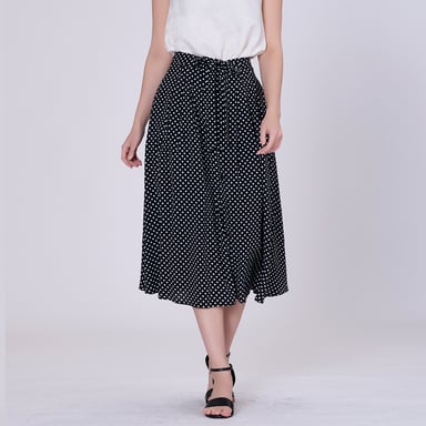 Flared dot print skirt