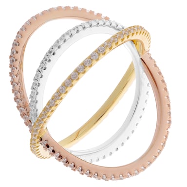 Orphelia Women's 925 Sterling Silver Ring - Gold/Silver/Rose ZR-7280