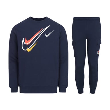 Nike Sportswear Men's Multi Swoosh Graphic Fleece Tracksuit Set, Navy