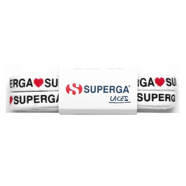 Superga Heart Logo Shoe Laces (White/Red/Navy)