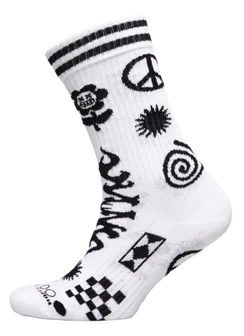 Calcetines Patchwork | Calcetines Happy | Calcetines con diseño divertido | Calcetines de regalo - Blanco
