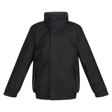 Regatta Kids Unisex Thermoguard Fleece Lined Dover Jacket (Windproof & Waterproof) (Black/Ash)