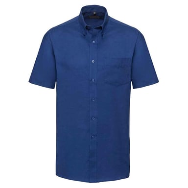 Russell Collection Mens Classic Oxford Short-Sleeved Shirt (Bright Royal)