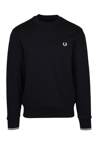 Sudadera negra de cuello redondo para hombre de Fred Perry