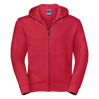 Russell Mens Authentic Full Zip Hooded Sweatshirt / Hoodie (Classic Red)