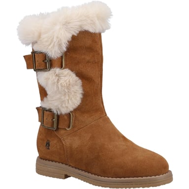 Hush Puppies Girls Mini Megan Suede Boots (Tan)
