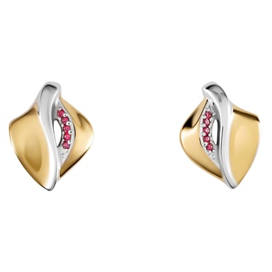 Orphelia 'Anet' Women's 925 Sterling Silver Stud Earrings - Silver/Gold ZO-7520/G