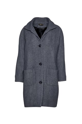 Abrigo de mezcla de lana en tono gris melange de Conquista Fashion