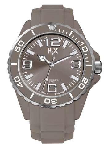 Reloj H2x para mujer sg382dg2 reef luminoso, resistente al agua, gris, de goma suave