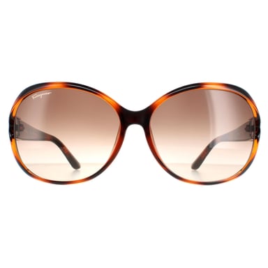 Salvatore Ferragamo Oval Señoras Tortuga Marrón Gradiente SF770SA