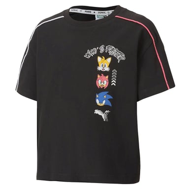 Puma x SEGA Graphic Camiseta de la tripulación de manga corta Camiseta de niños negros 596316 01